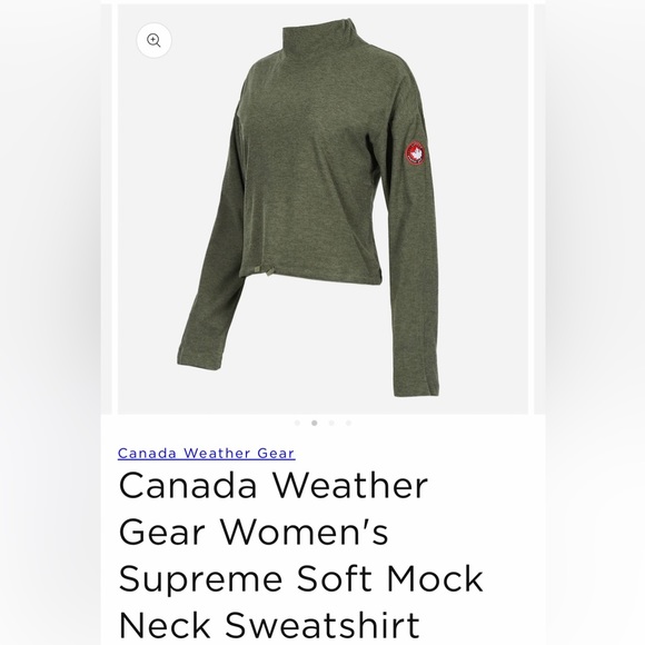 Canada Weather Gear Women's Supreme Soft Mock Neck Sweatshirt. Large-tie bottom - Picture 2 of 5